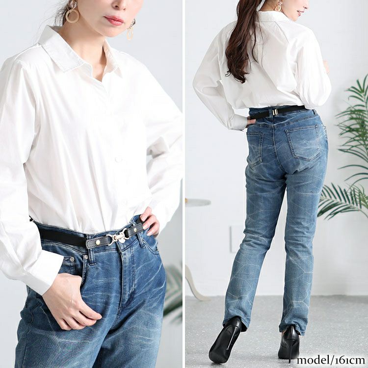 大きいサイズ レディース ビットデザインゴムベルト　art-20goml【メール便可】