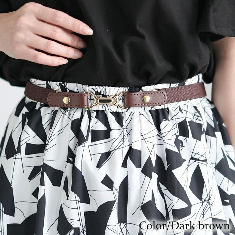 大きいサイズ レディース ビットデザインゴムベルト　art-20goml【メール便可】