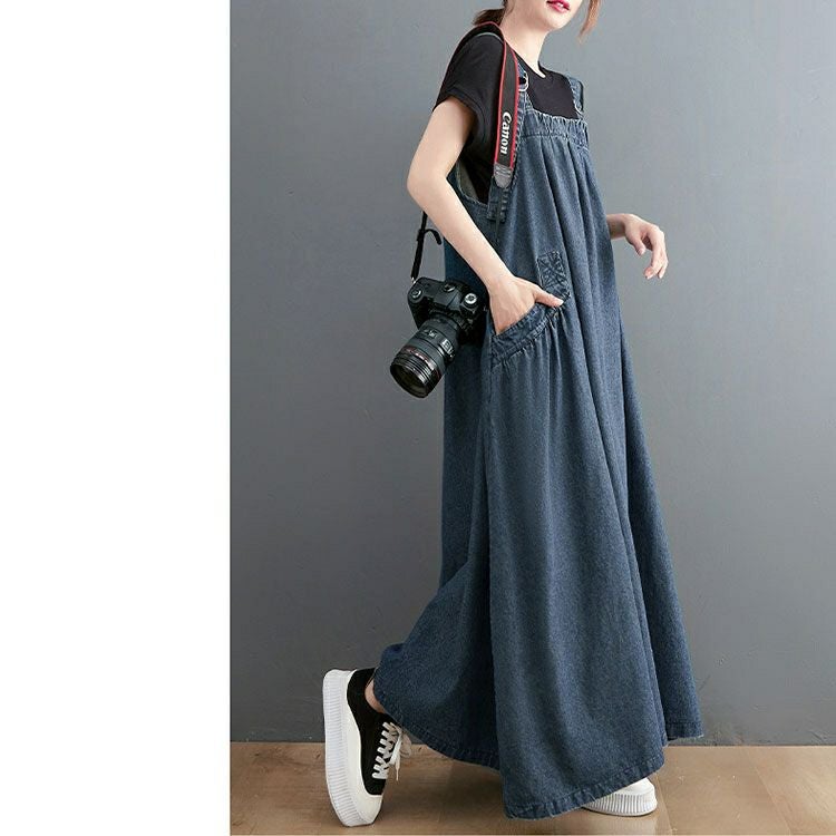 大きいサイズ レディース デニムサロペットスカート　goldy-1216