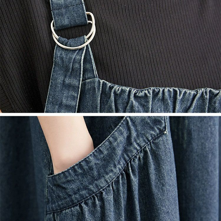 大きいサイズ レディース デニムサロペットスカート　goldy-1216