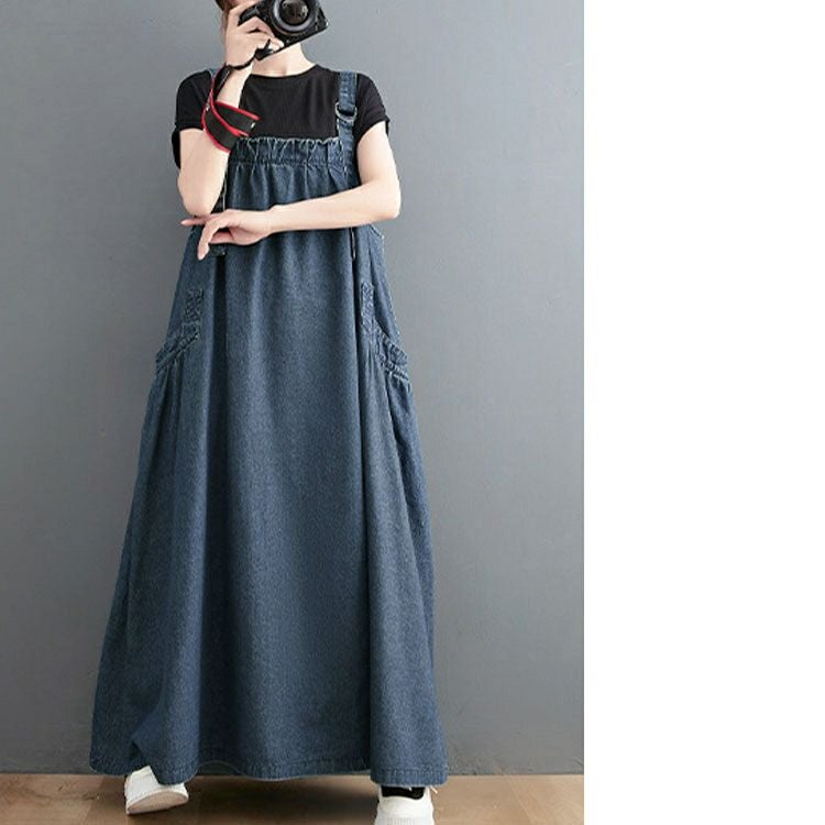 大きいサイズ レディース デニムサロペットスカート　goldy-1216