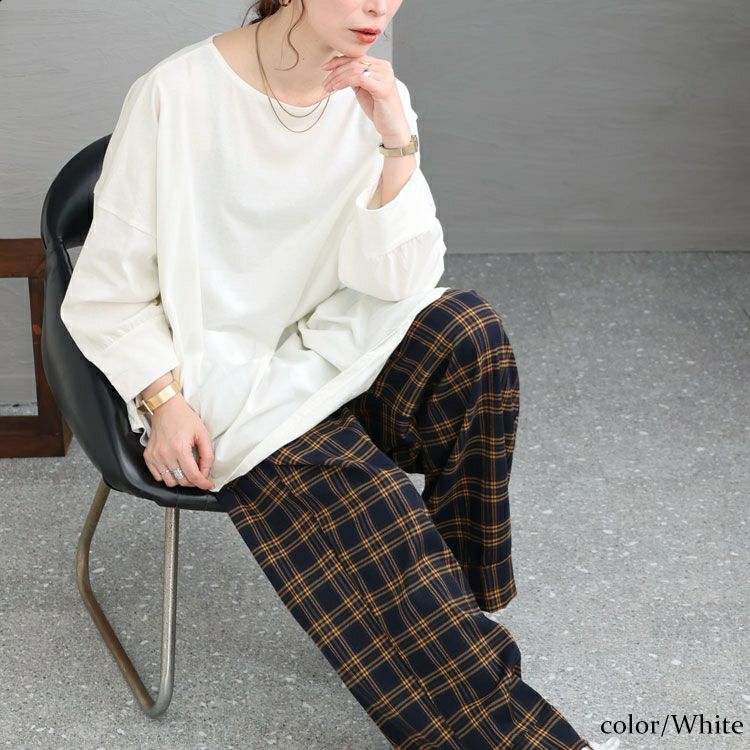 大きいサイズ レディース アシメトリー裾タックＴシャツ　wk-0166