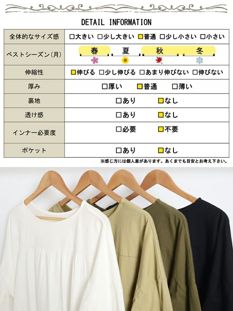 大きいサイズ レディース アシメトリー裾タックＴシャツ　wk-0166