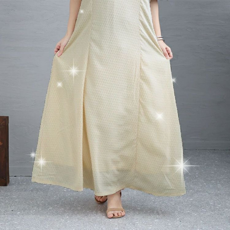 大きいサイズ レディース ラメジャガードキャミワンピース　maru-6655