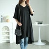 大きいサイズ レディース 異素材テールカットチュニック　mncut-122248f ブラック