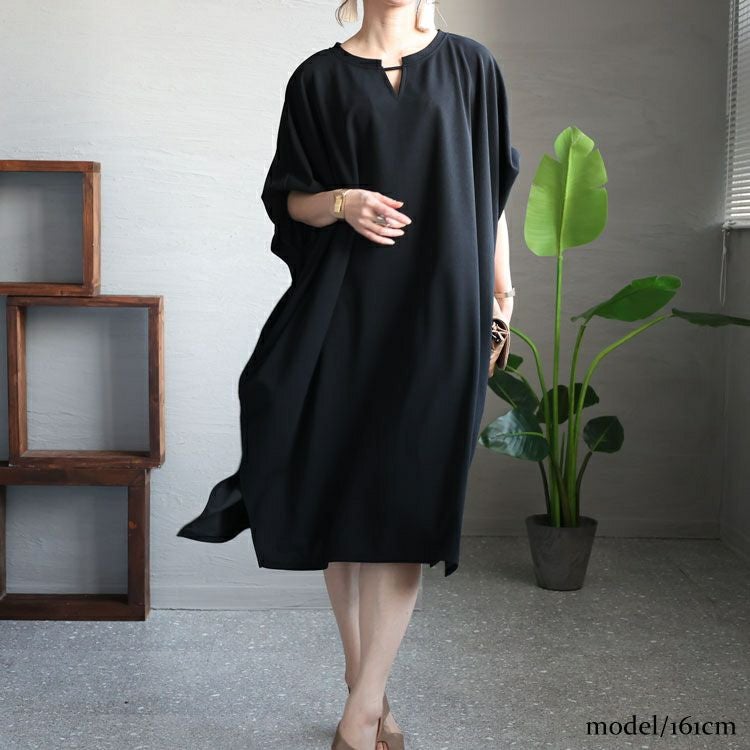 大きいサイズ レディース 透けないカットジョーゼットワンピース　bai-0126