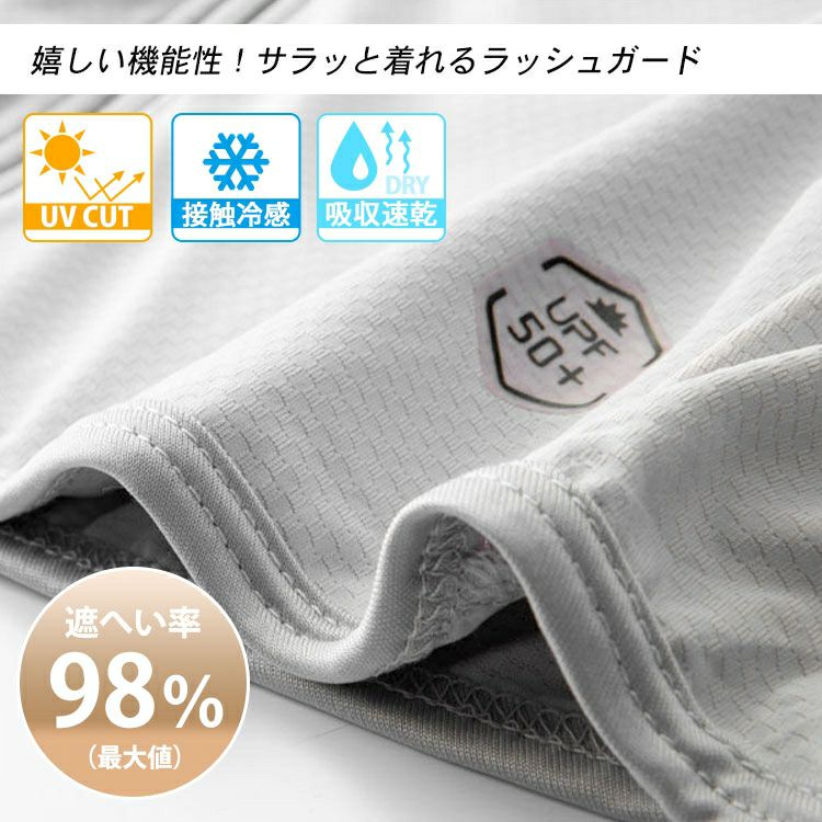 大きいサイズ レディース UVカット＆接触冷感＆吸水速乾ラッシュガード　goldy-1229【メール便可】