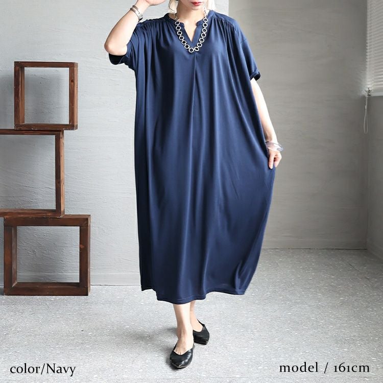大きいサイズ レディース 接触冷感コクーンワンピース　sw-0529