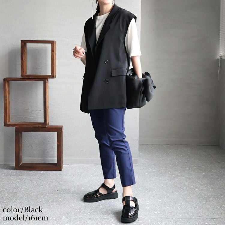 大きいサイズ レディース テーラードベスト　fem-346