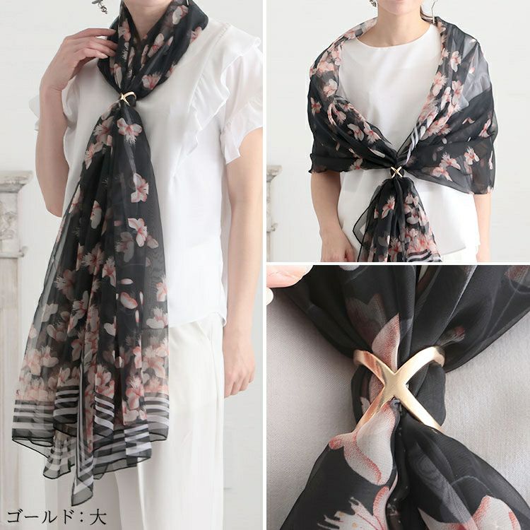 大きいサイズ レディース スカーフリング　goldy-1230
