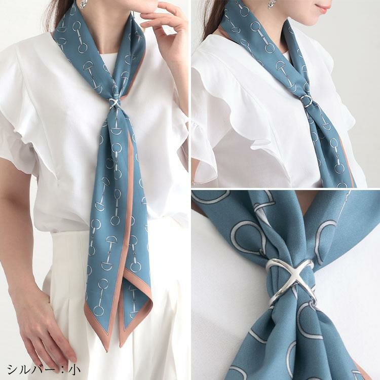 大きいサイズ レディース スカーフリング　goldy-1230 シルバー小