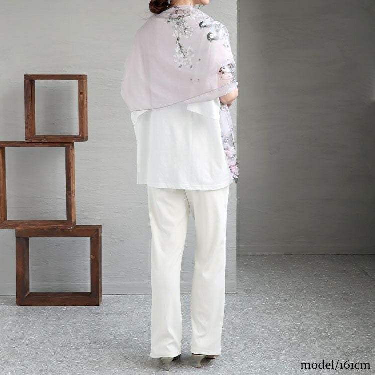 大きいサイズ レディース 和風柄大判ストール　goldy-1231【メール便可】