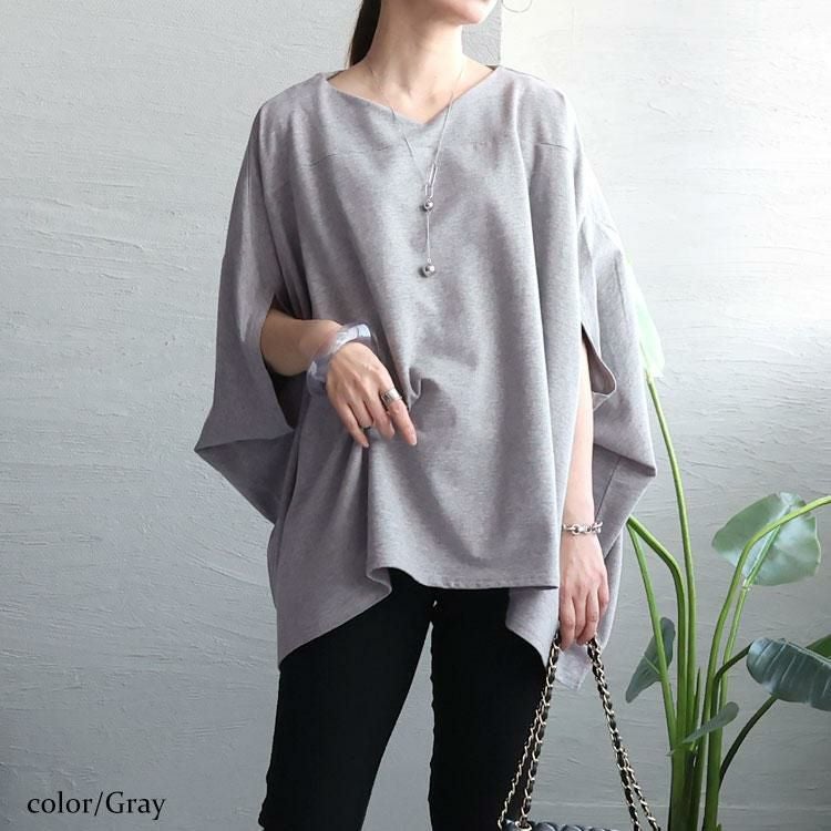 大きいサイズ レディース 裏毛リラックスプルオーバー　wk-0419 杢グレー