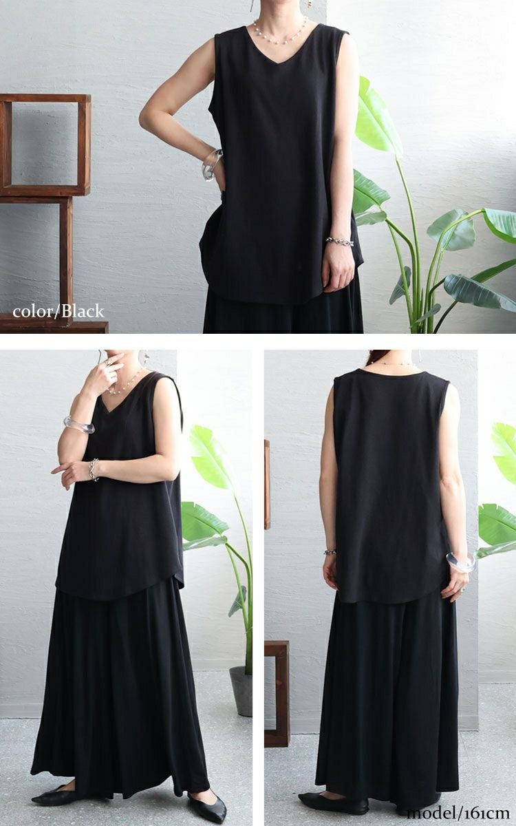 大きいサイズ レディース Vネックワッフルタンクトップ　wk-0425【メール便可】