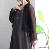 大きいサイズ レディース メッシュボレロカーディガン　sada-6851 ブラック