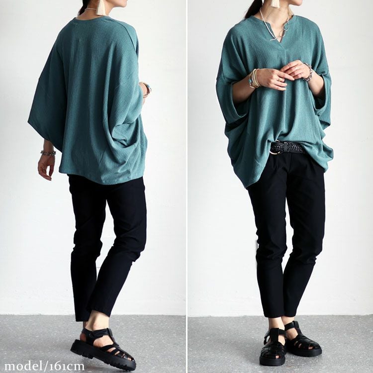 大きいサイズ レディース カット楊柳スキッパー　mncut-132061