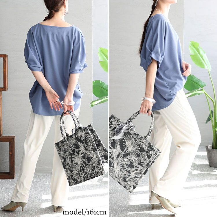 大きいサイズ レディース 袖タックプルオーバー　mncut-132039