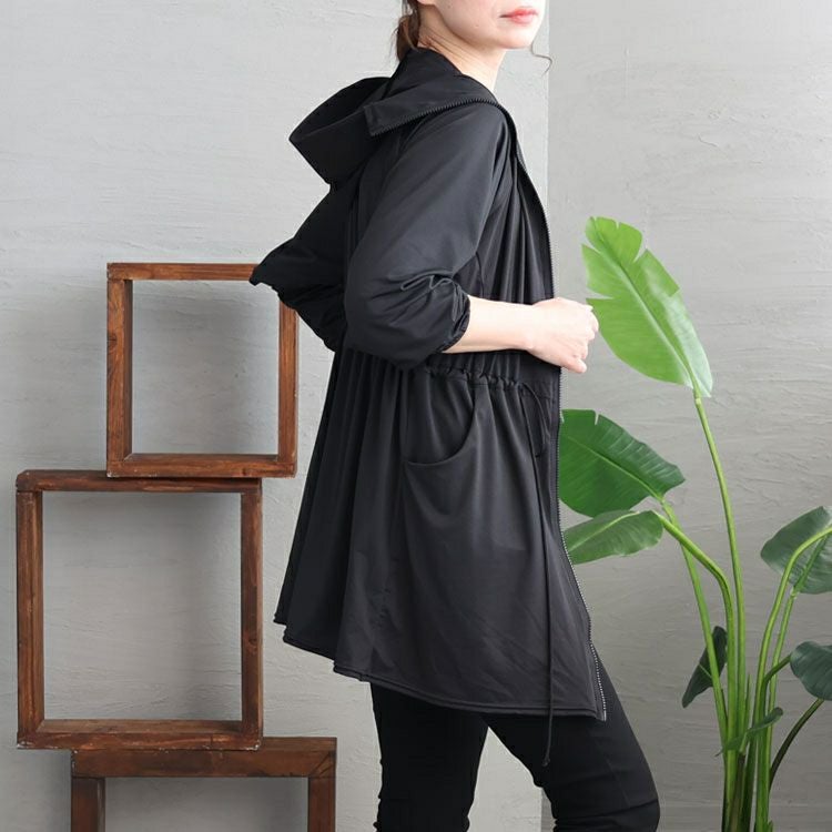 大きいサイズ レディース UVカット＆接触冷感つば付きパーカー　ryu-01