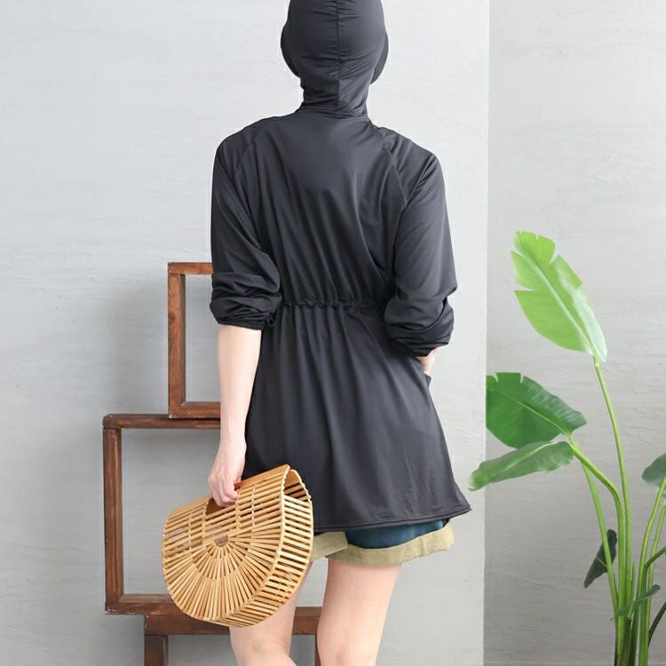 大きいサイズ レディース UVカット＆接触冷感つば付きパーカー　ryu-01