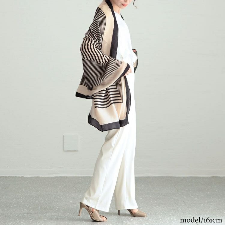 大きいサイズ レディース 幾何柄大判ストール　goldy-1232