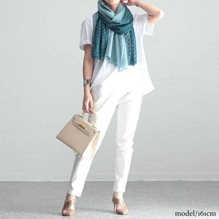 大きいサイズ レディース コットンレースストール　goldy-1234