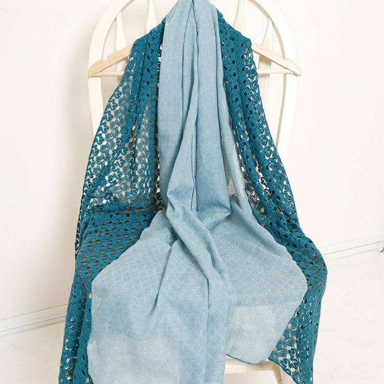 大きいサイズ レディース コットンレースストール　goldy-1234