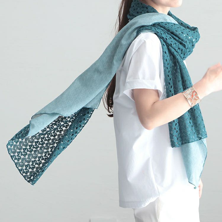 大きいサイズ レディース コットンレースストール　goldy-1234