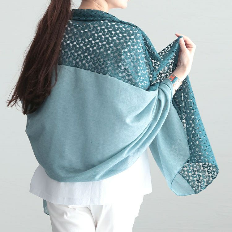 大きいサイズ レディース コットンレースストール　goldy-1234