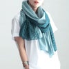 大きいサイズ レディース コットンレースストール　goldy-1234 ブルーグリーン