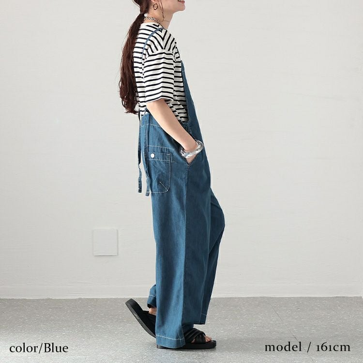 大きいサイズ レディース ライトオンスデニムサロペットパンツ　wd-0335