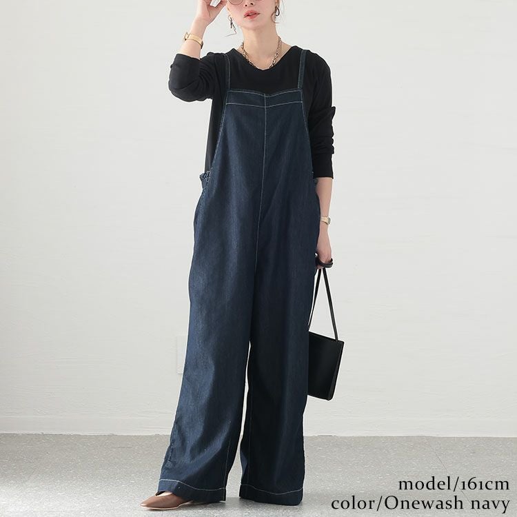 大きいサイズ レディース ライトオンスデニムサロペットパンツ　wd-0335