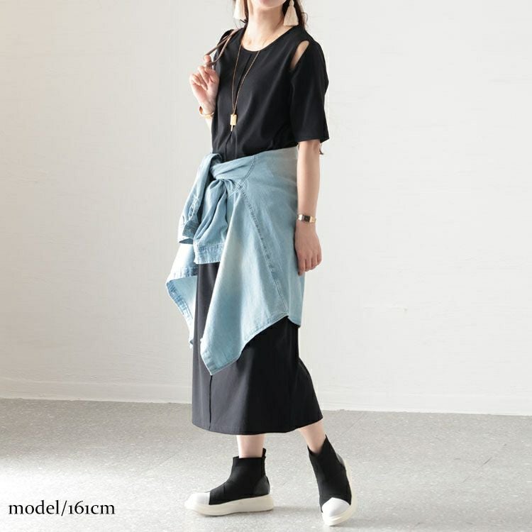 大きいサイズ レディース テレコカットワンピース　sada-6854