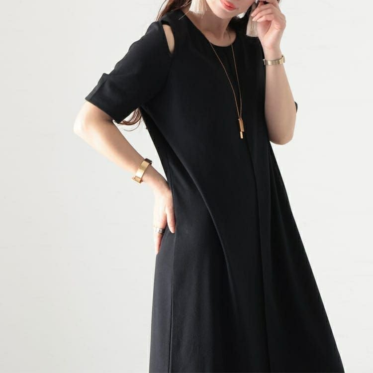 大きいサイズ レディース テレコカットワンピース　sada-6854