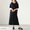 大きいサイズ レディース テレコカットワンピース　sada-6854 ブラック