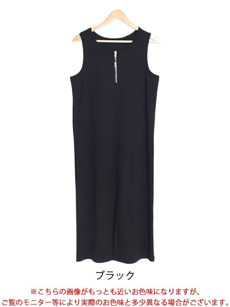 大きいサイズ レディース テレコハーフZIPワンピース　sada-6852 【ゆうパケット可】