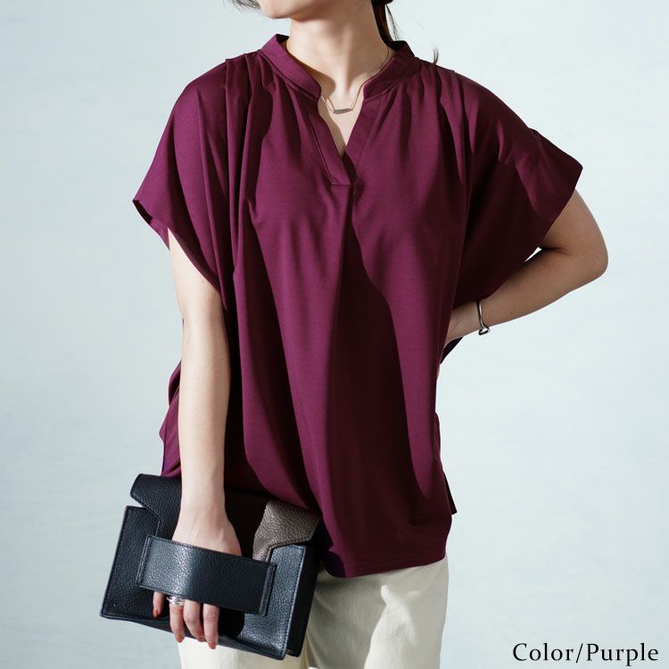 大きいサイズ レディース 接触冷感脇シェードカットソー　mncut-132077 【メール便可】