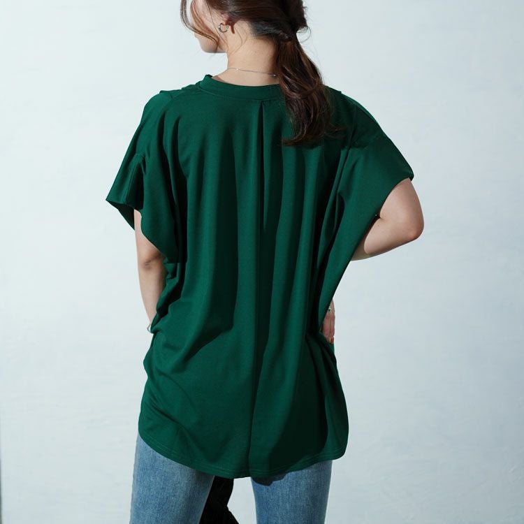 大きいサイズ レディース 接触冷感脇シェードカットソー　mncut-132077 【メール便可】