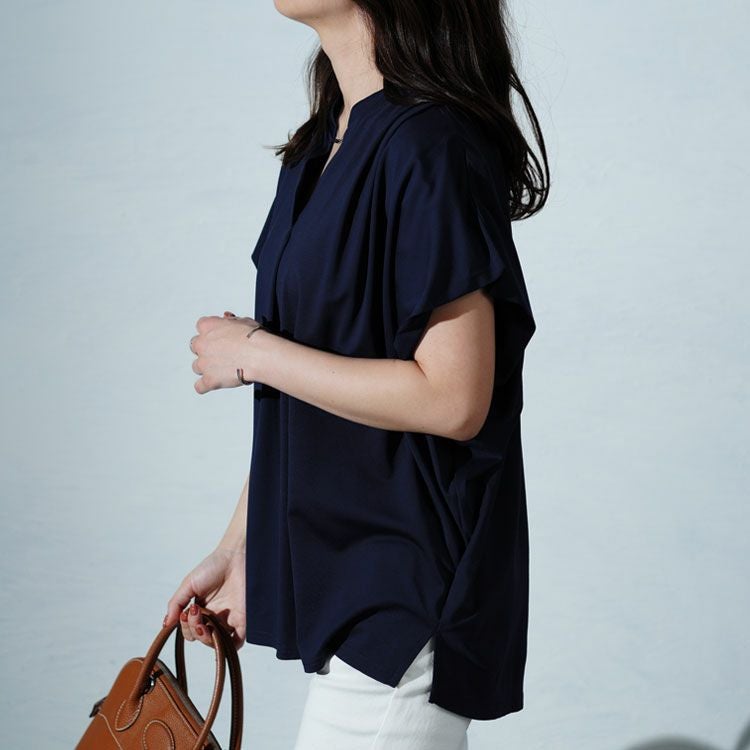 大きいサイズ レディース 接触冷感脇シェードカットソー　mncut-132077 【メール便可】