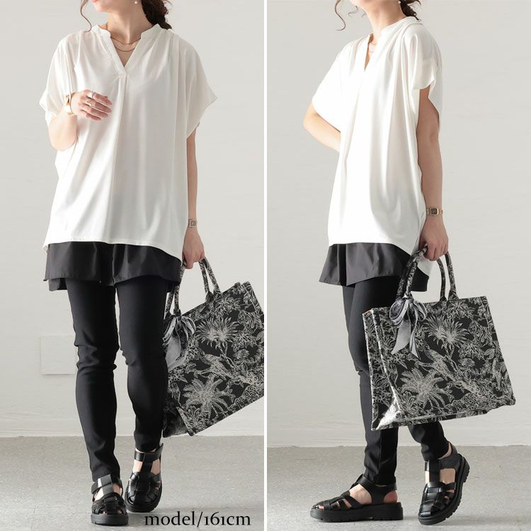 大きいサイズ レディース 接触冷感脇シェードカットソー　mncut-132077 【メール便可】