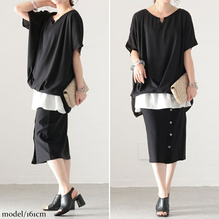 大きいサイズ レディース 接触冷感ゴールドパーツ使いブラウス　mncut-132059