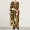 大きいサイズ レディース 接触冷感Vネックマキシワンピース　mncut-132057 カーキ