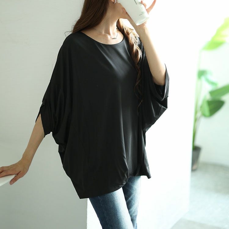 大きいサイズ レディース 接触冷感フロントタックカットソー　mncut-132056 【メール便可】