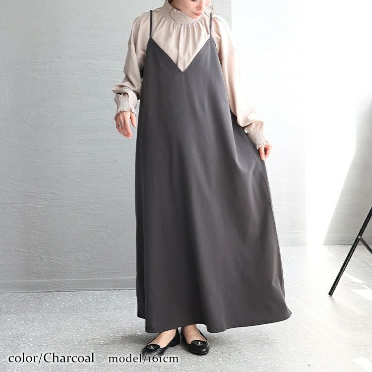 大きいサイズ レディース フレアマキシ丈キャミワンピース　maru-6661 【メール便可】