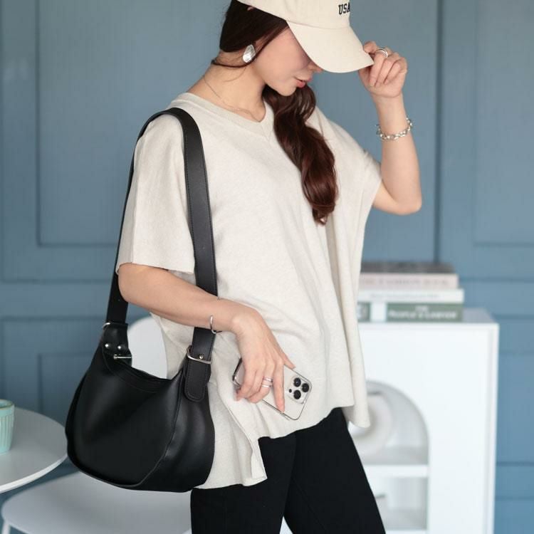 大きいサイズ レディース ポンチョ風Vネックプルオーバー　sada-6846 オフホワイト