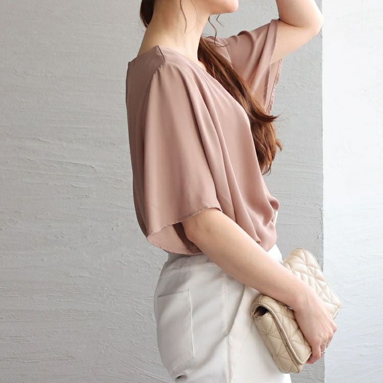 大きいサイズ レディース ネックレス付きブラウス　mncut-132120 【メール便可】