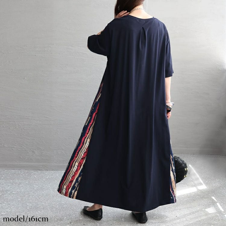 大きいサイズ レディース 接触冷感脇切替ワンピース　kt-23001