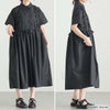 大きいサイズ レディース フリルシャツワンピース　goldy-1249 ブラック