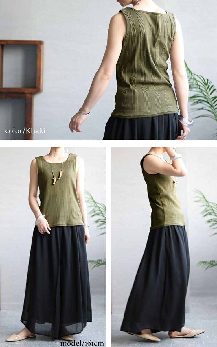 大きいサイズ レディース スクエアネックタンクトップ　wk-0231 【メール便可】