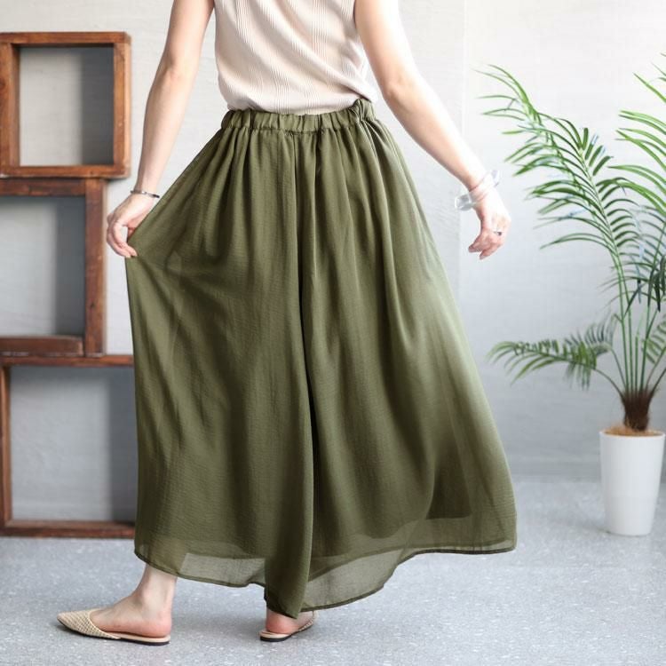 大きいサイズ レディース スカーチョ　plan-3800222 カーキ