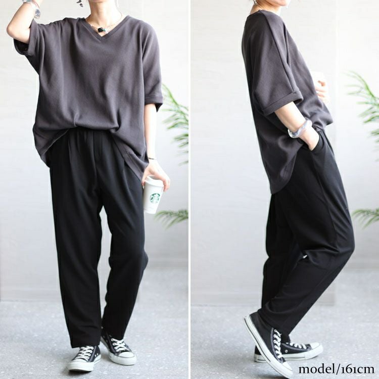 大きいサイズ レディース カットジョーゼットパンツ　plan-370297